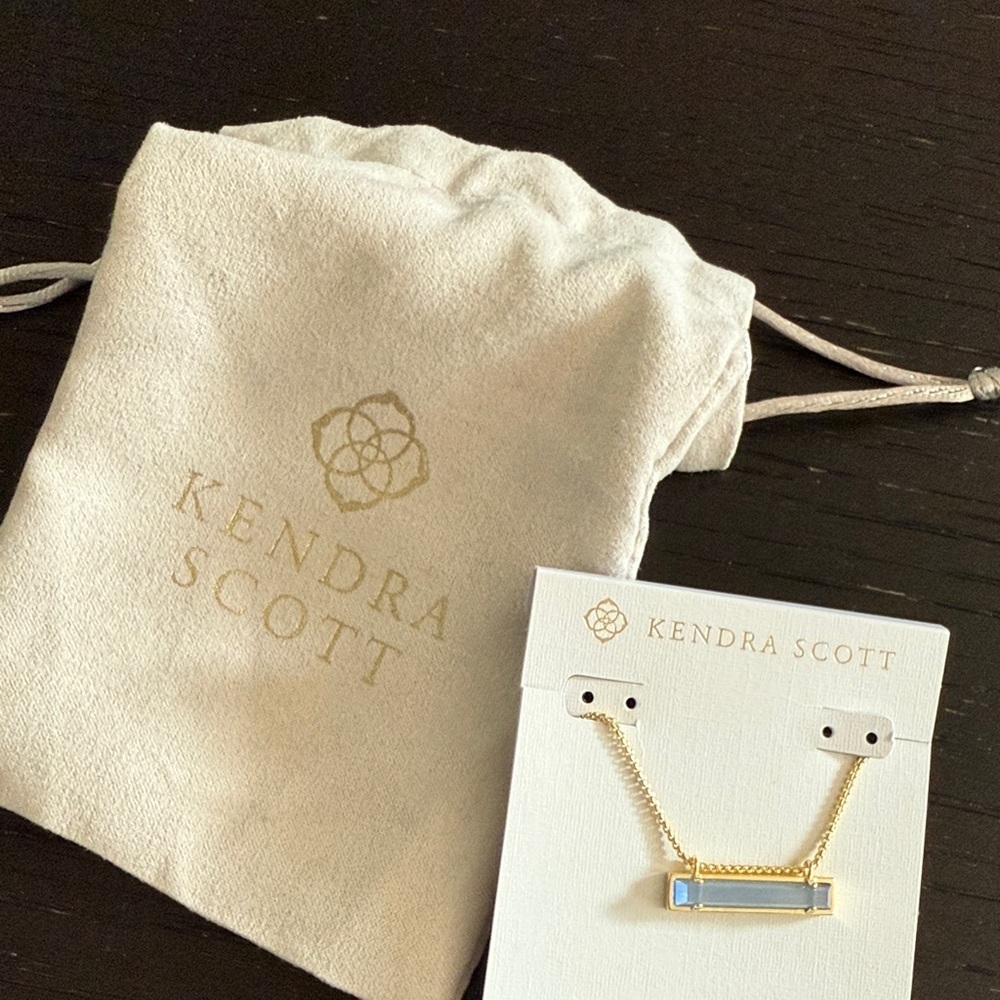 Kendra Scott Women’s Gold Necklace with Blue Pendant and Dustbag